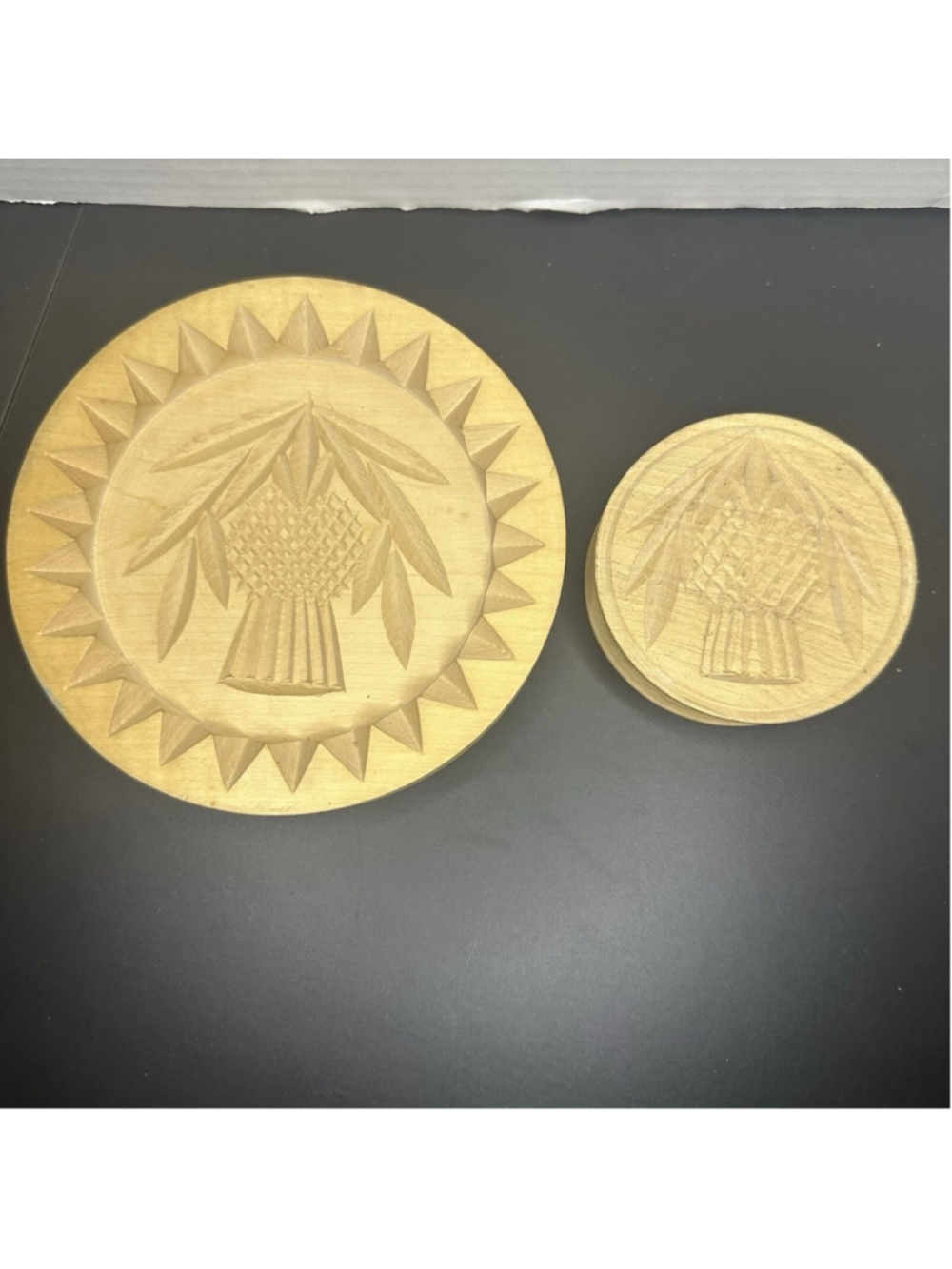 Vintage J & I Crichton Braemar Scotland Hand-Carved Wood Shortbread Butter Molds